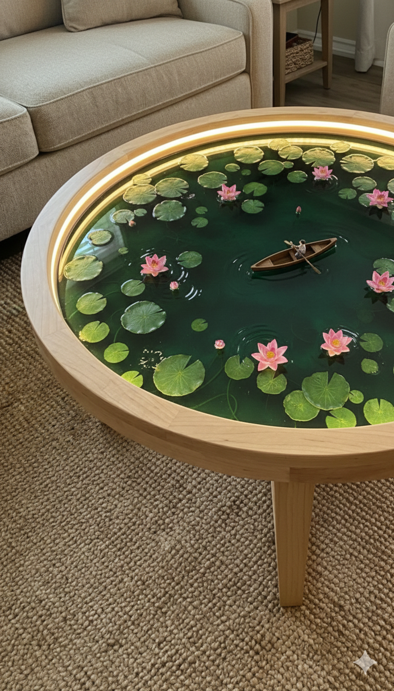 Resin coffee table