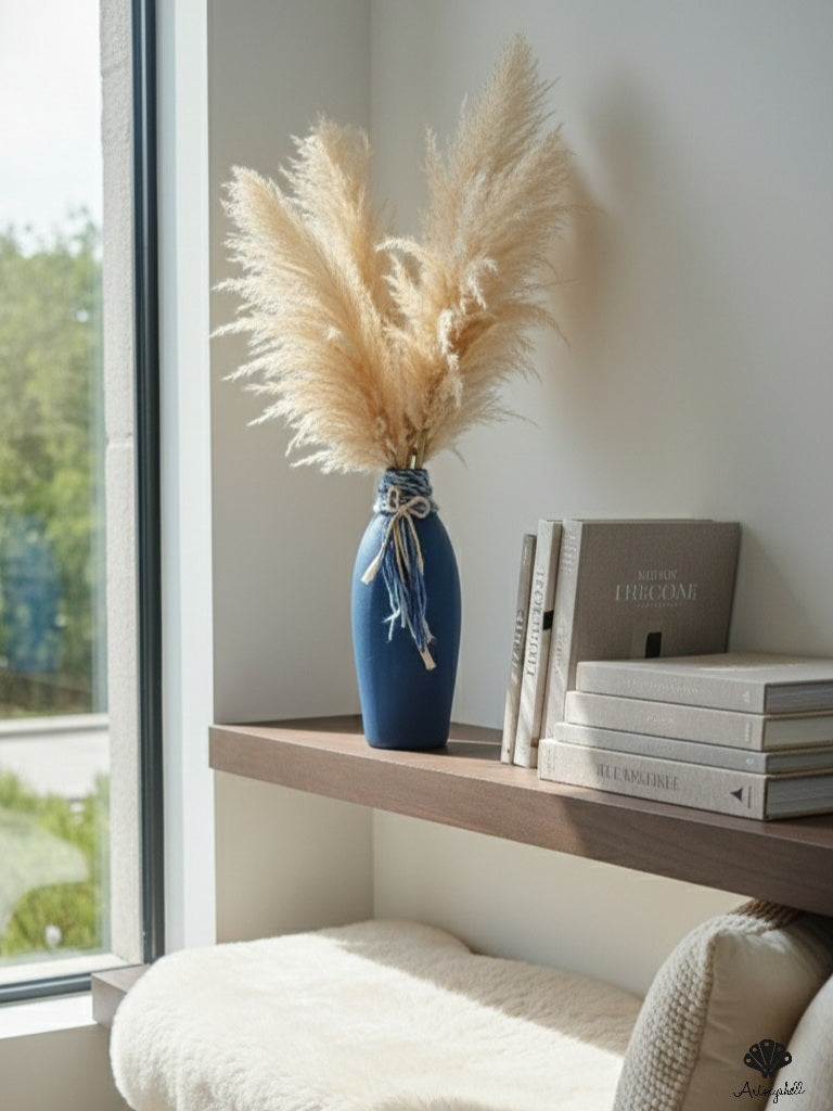 Modern Cobalt Blue Matte Ceramic Vase