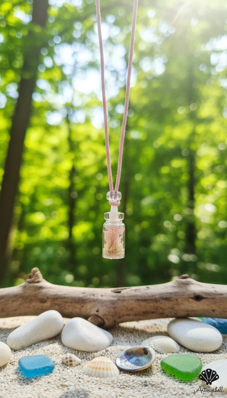Pink Blossom Wish Bottle Pendant