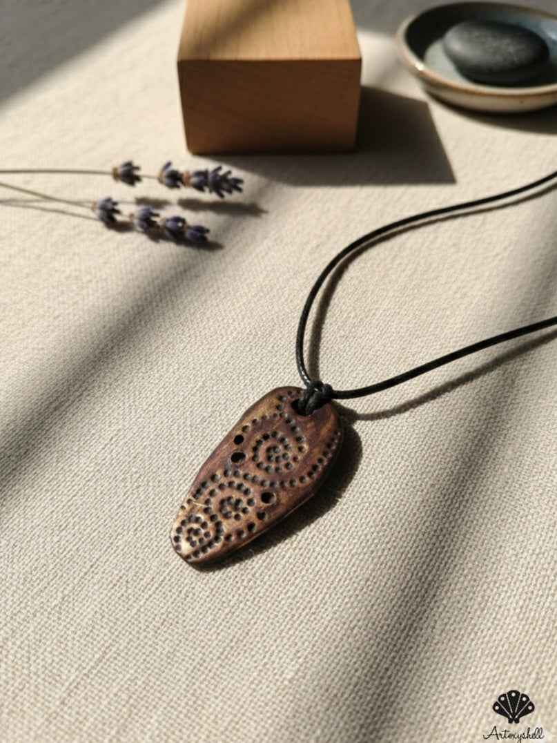 Sylvan Spiral: Hand-Carved Artisan Pendant