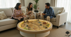 Illuminated Desert Oasis Resin Table | Luxury Wood Base