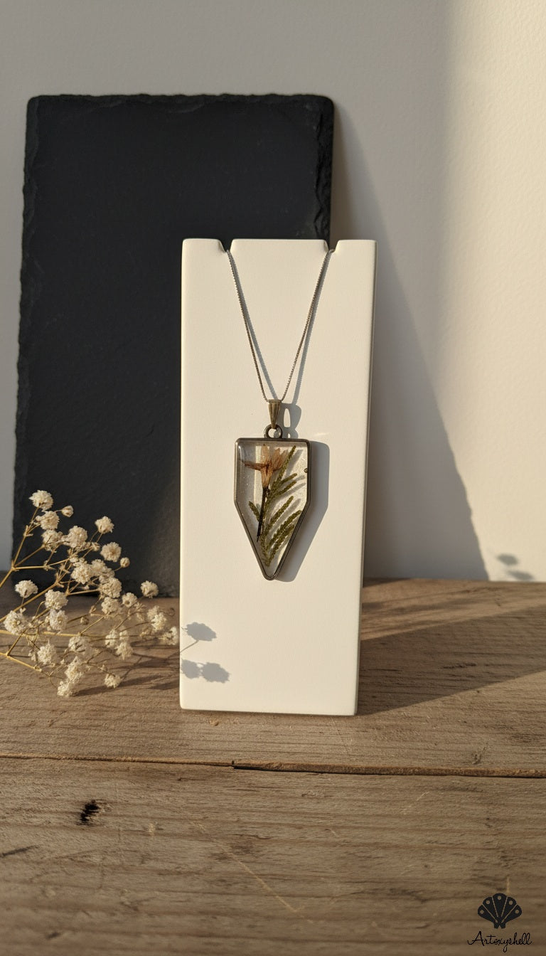Pressed Flower Crystal Pendant
