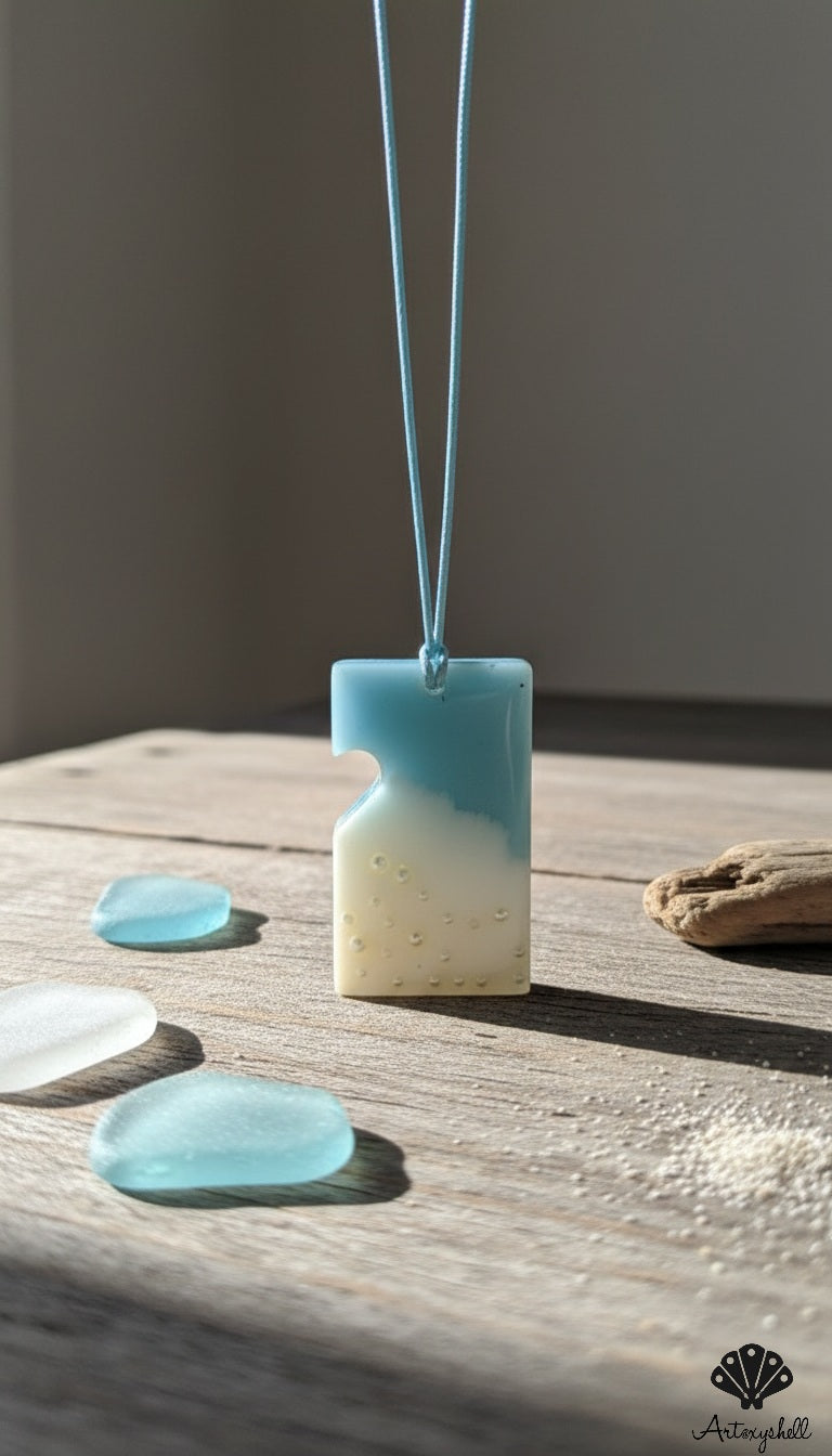 Seafoam Pearl Resin Pendant