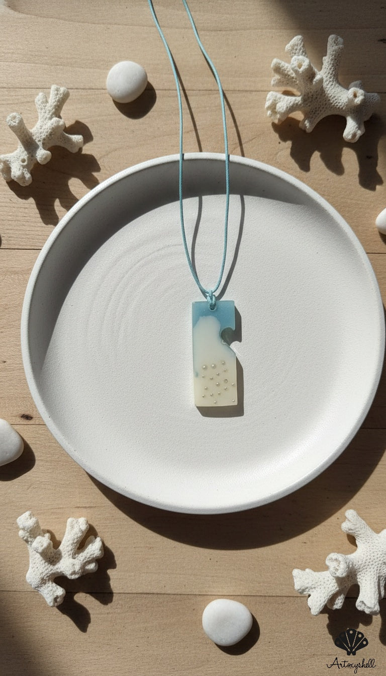 Seafoam Pearl Resin Pendant
