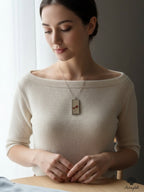 Desert Bloom Rectangle Resin Necklace