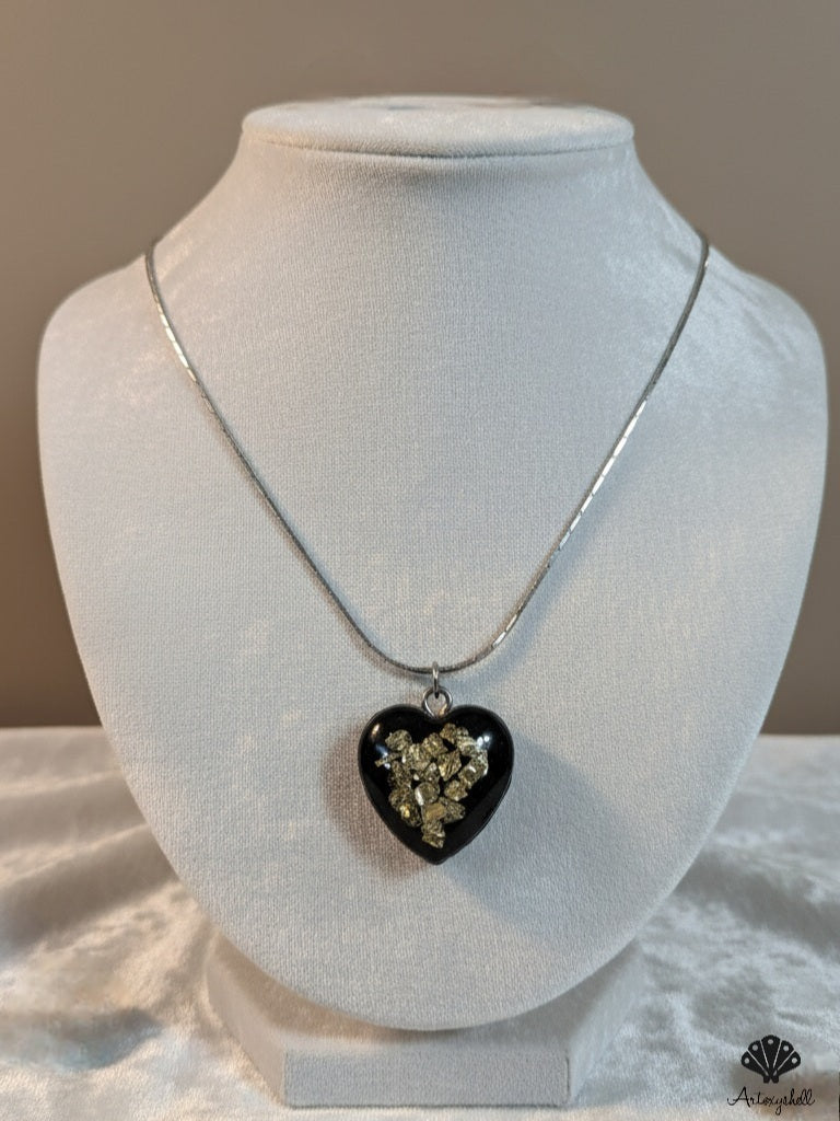 Black Heart Statement Necklace | Bold Crystal Pendant