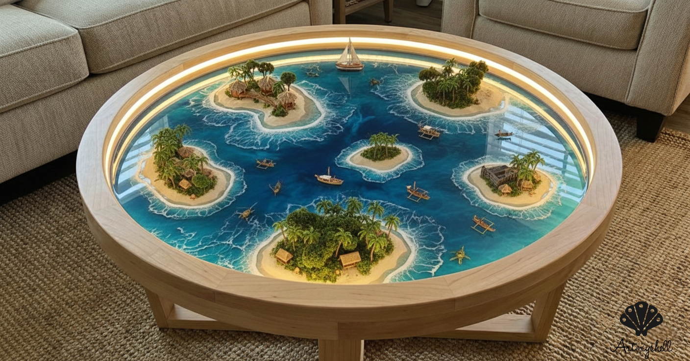 Archipelago Resin Coffee Table | Luxury Island Diorama