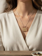 Pressed Flower Square Pendant