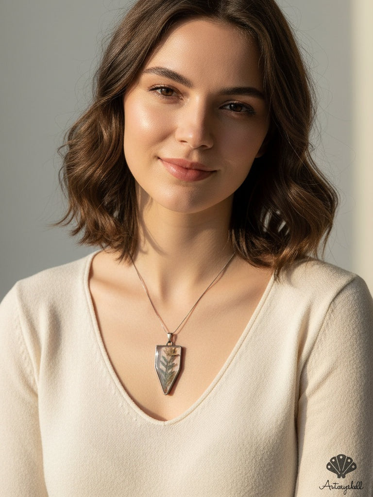 Pressed Flower Crystal Pendant