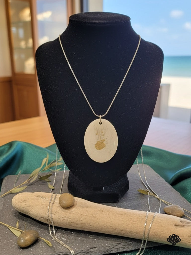 Seashore Texture Resin Necklace | Unique Sand Art