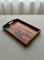 Hand-painted wooden tray