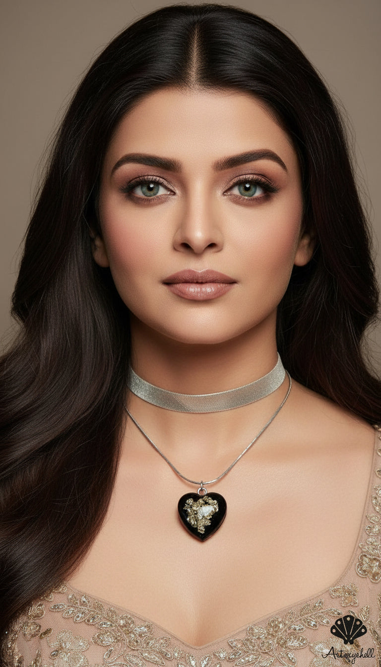 Black Heart Statement Necklace | Bold Crystal Pendant