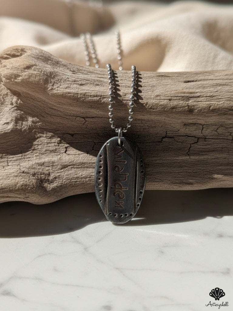 Handmade "Wander" Metal Unisex Pendant | Artisan Boho Necklace