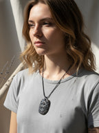 Handmade Artisan Face Pendant | Unisex Rustic Mask Necklace | ArtoxyShell