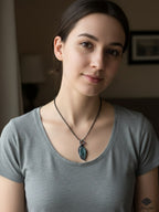 Handmade Carved Leaf Pendant | Unisex Artisan Nature Necklace