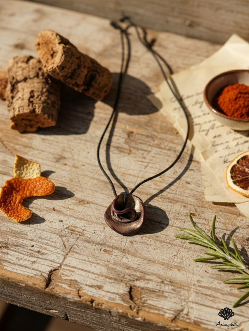 The 'Cinnamon Rose' Botanical Pendant