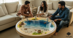 Tropical Beach Resin Coffee Table | Ocean Wave Art Glass