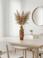 Coastal Driftwood-Style Ceramic Vessel with Nautical Rope Swirls