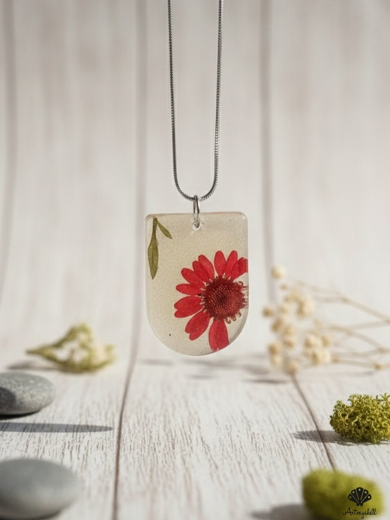 Lavender Bloom Resin Pendant | Unique Botanical Art