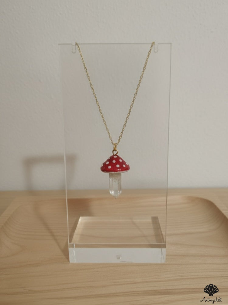 Mushroom crystal pendant Chain