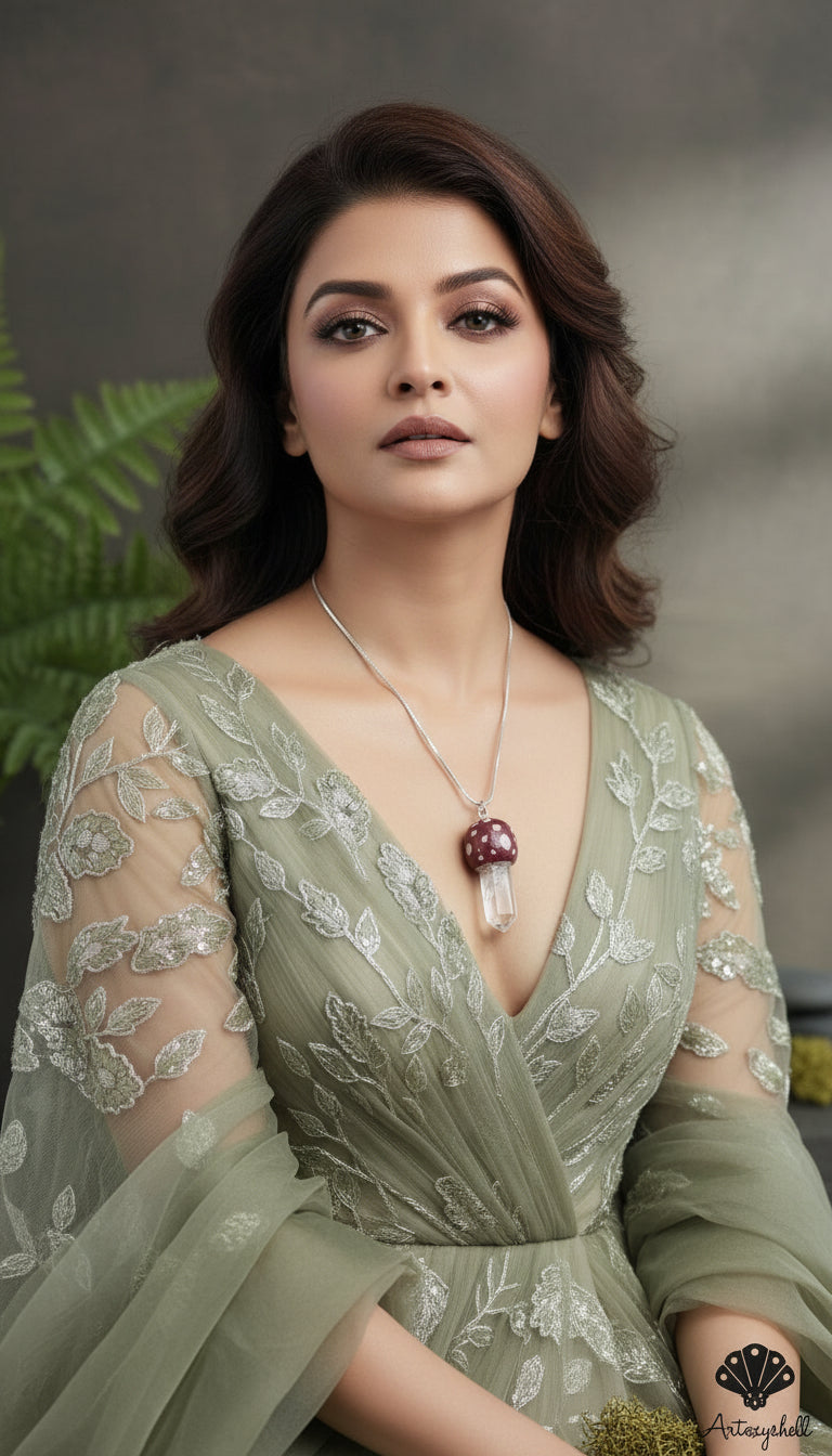 Mushroom Crystal Pendant