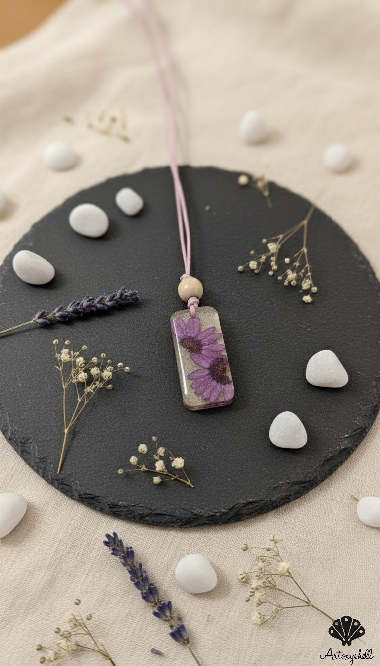 Purple Daisy Pendant