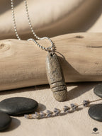 Handmade Unisex Carved Stone Pillar Pendant | Organic Artisan Jewelry