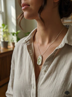 Handmade Botanical Clay Pendant | Unisex Minimalist Green Leaf Charm