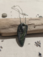 Handmade Unisex Botanical Mussel Shell Pendant | Fern Forest Jewelry