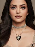 Black Heart Statement Necklace | Bold Crystal Pendant