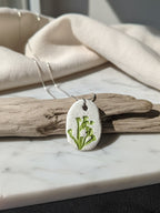 Handmade Sea Shell Botanical Pendant - Unisex Artisan Stone Necklace
