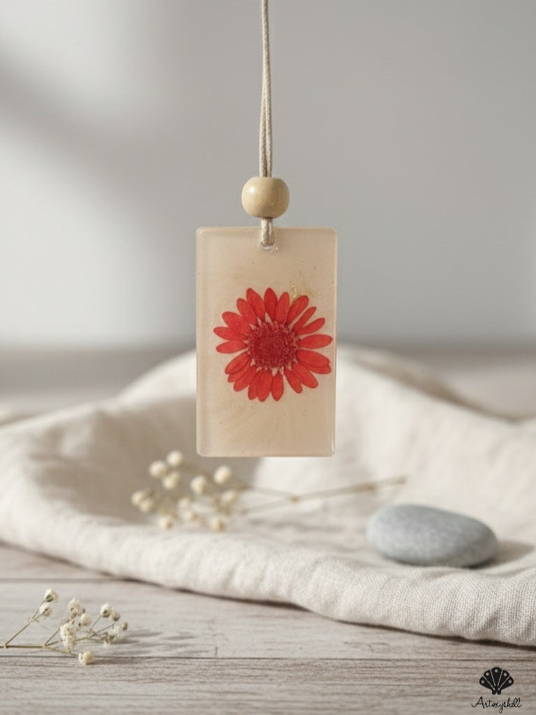 Eternal Bloom Flower Resin Pendant | Unique & Earthy