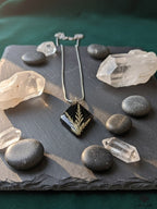 Geometric Fern Pendant | Minimalist Resin Necklace