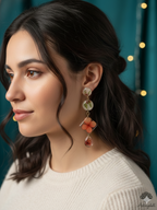 Botanical Dangle Earrings | Terracotta Hydrangea & Baby's Breath Pressed Flower Resin Jewelry