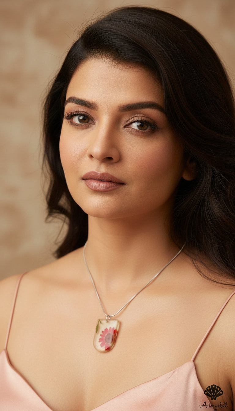 Lavender Bloom Resin Pendant | Unique Botanical Art