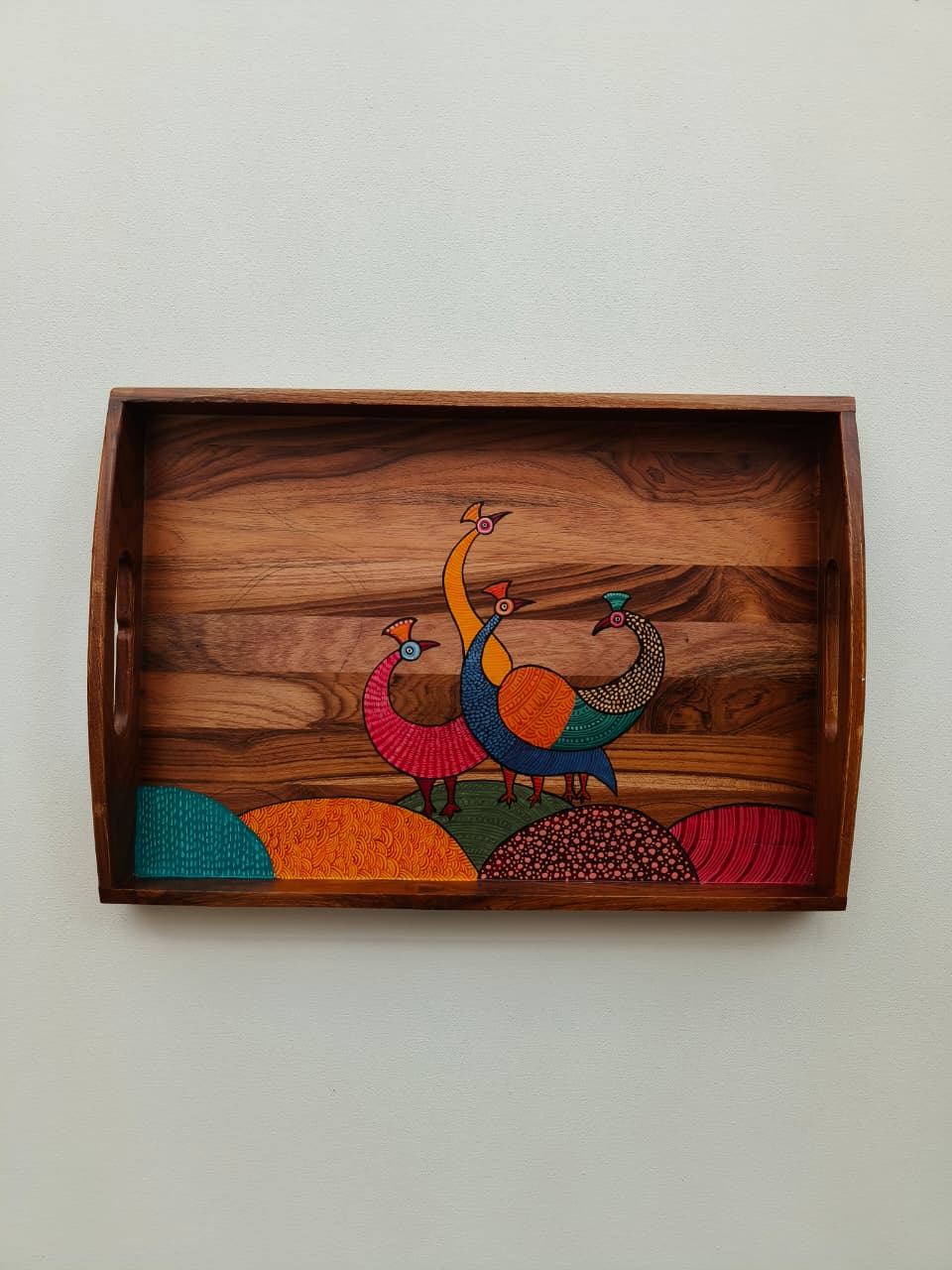 Hand-painted wooden tray