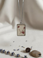 Pressed Flower Resin Necklace | Sterling Keepsake Pendant