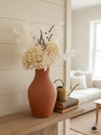 Handcrafted Matte Terracotta Clay Vase – Earthy Orange Finish