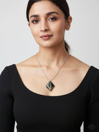 Geometric Fern Pendant | Minimalist Resin Necklace