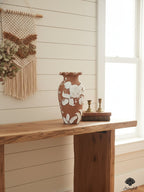 Terracotta and Cream Fern Patterned Tabletop Decor