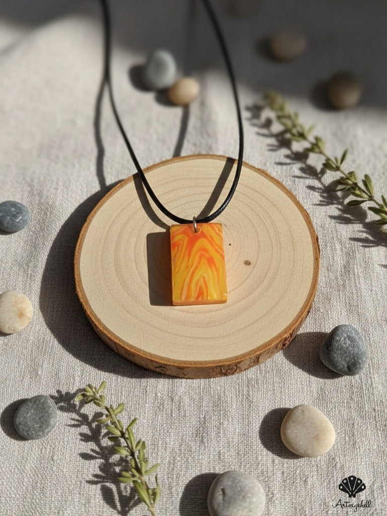 Sunset Swirl Resin Pendant | Bold Abstract Art