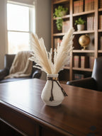Handcrafted Textured White Terracotta Miniature Vase with Jute Tassel & Wooden Beads – Boho Home Decor Accent