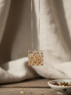 Pressed Flower Square Pendant