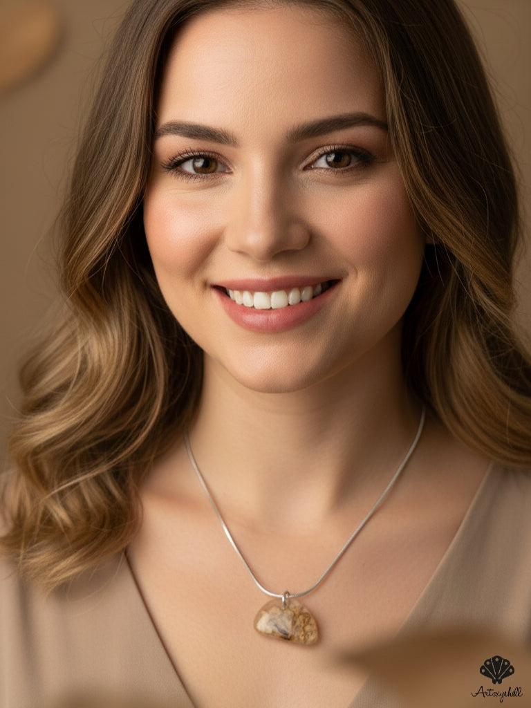 Organic Resin Botanical Pendant | Earthy Stone Necklace