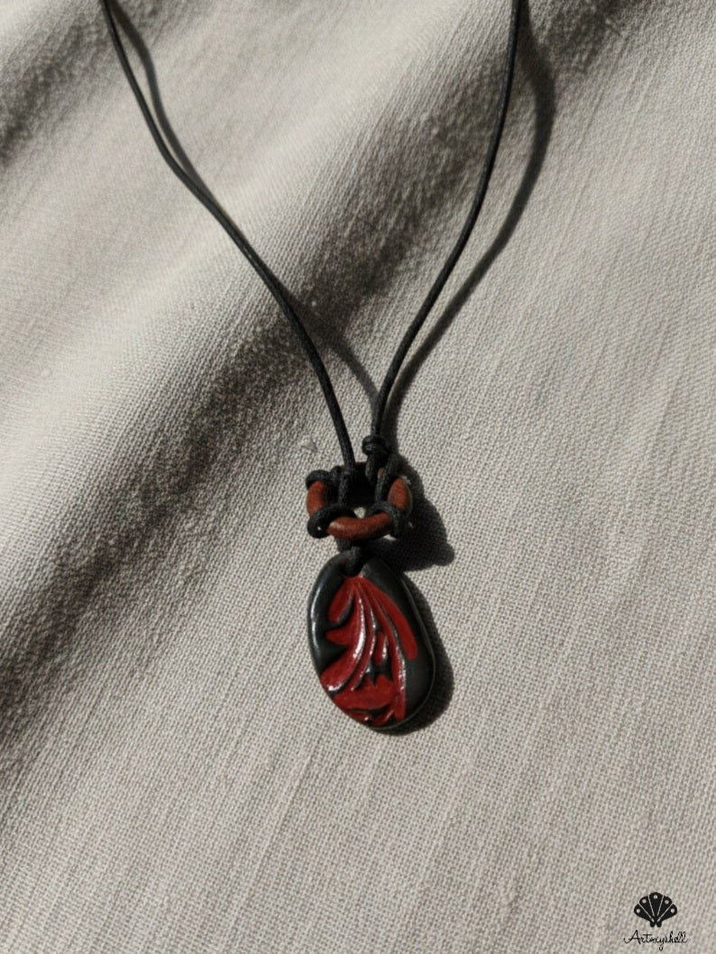 The Crimson Fern Botanical Pendant & Earring Set